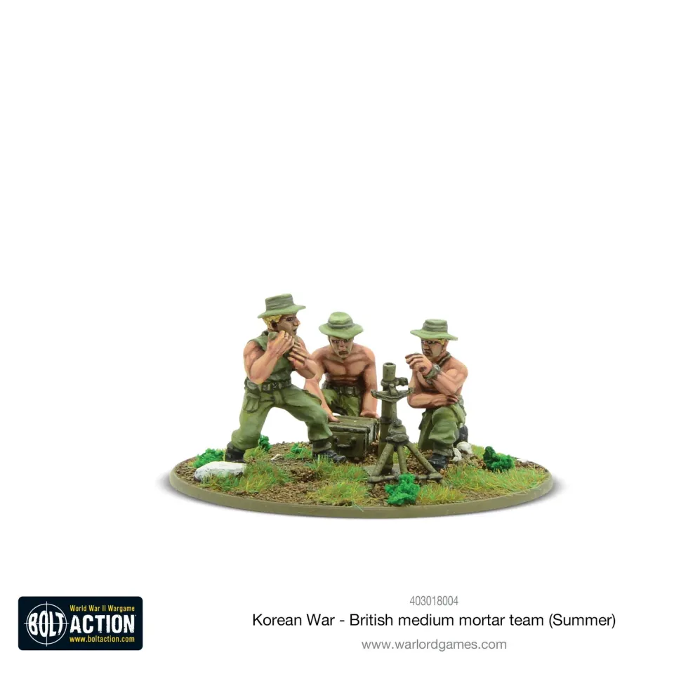 Bolt Action Korean War British Mortar Team figurines été