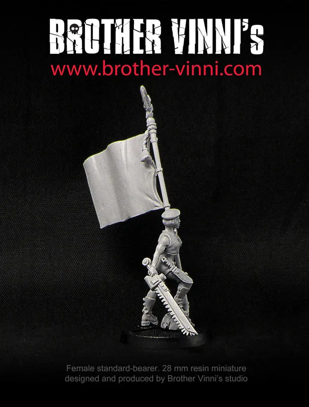 BROTHER VINNI Standard-bearer Female Soldier miniature garde 28 mm
