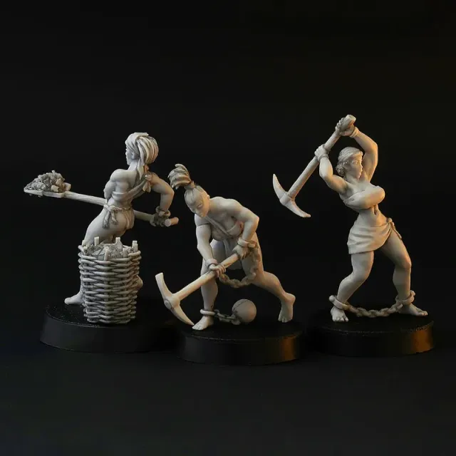 Brother Vinni Working Slave Girls figurine résine 28mm lot 3