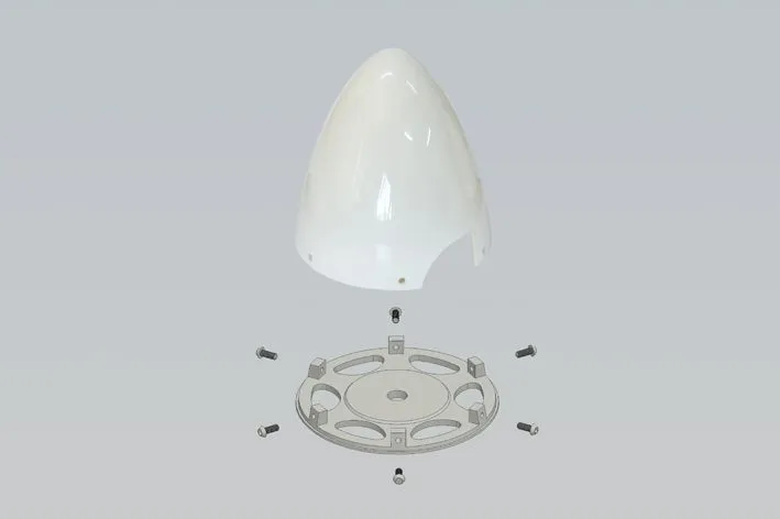 Black Horse Model Parabol spinner blanc 115 mm