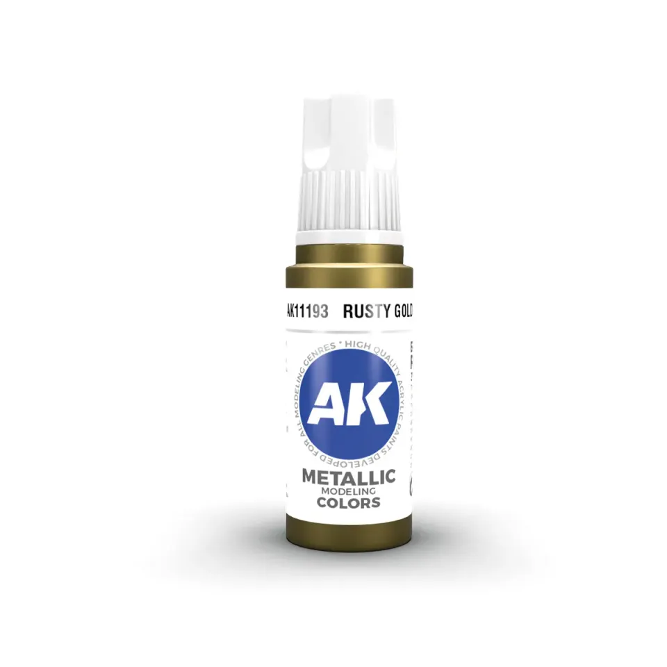 AK Interactive 3Gen Acrylic Rusty Gold peinture métallique 17 ml