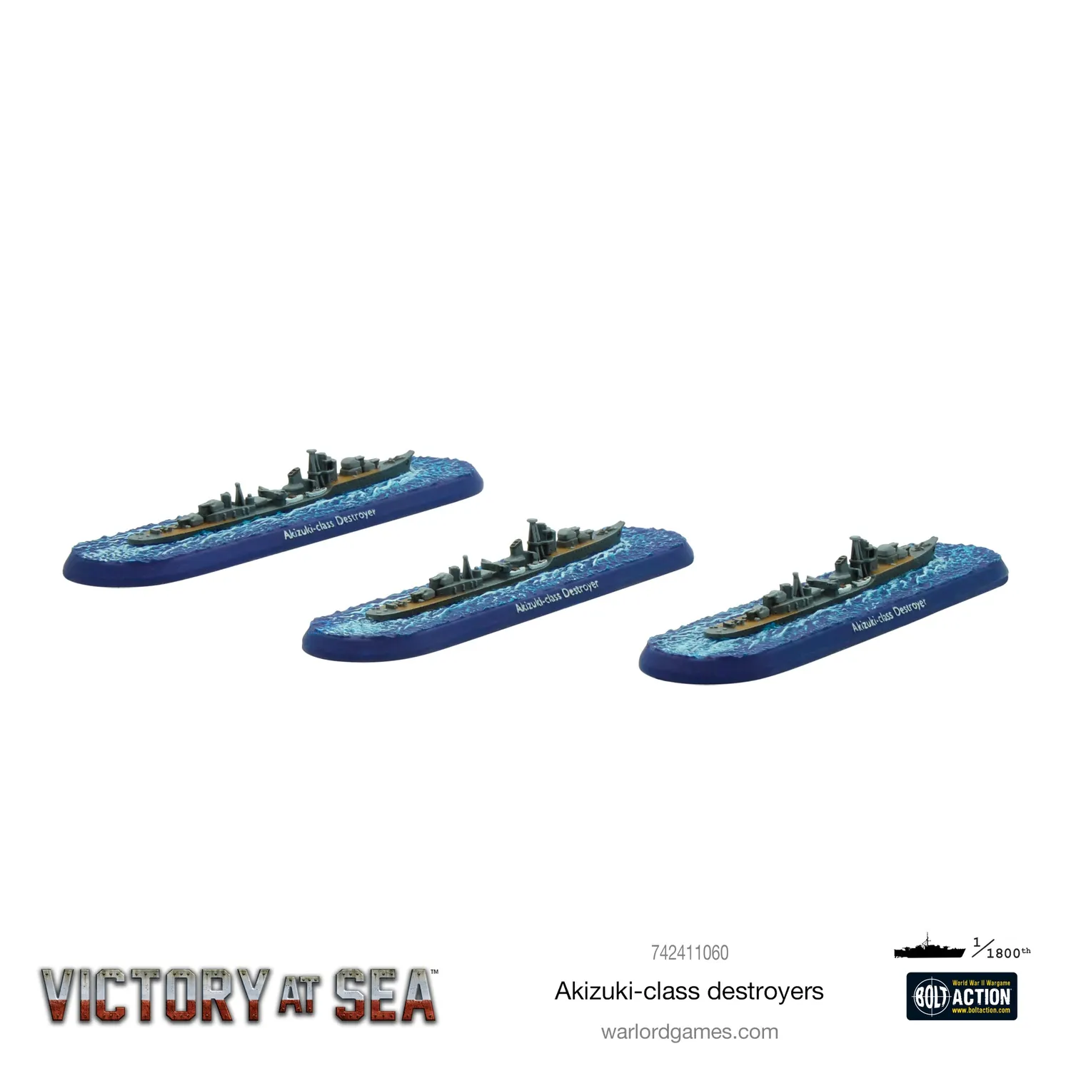Victory at Sea Akizuki destroyers navires résine x3