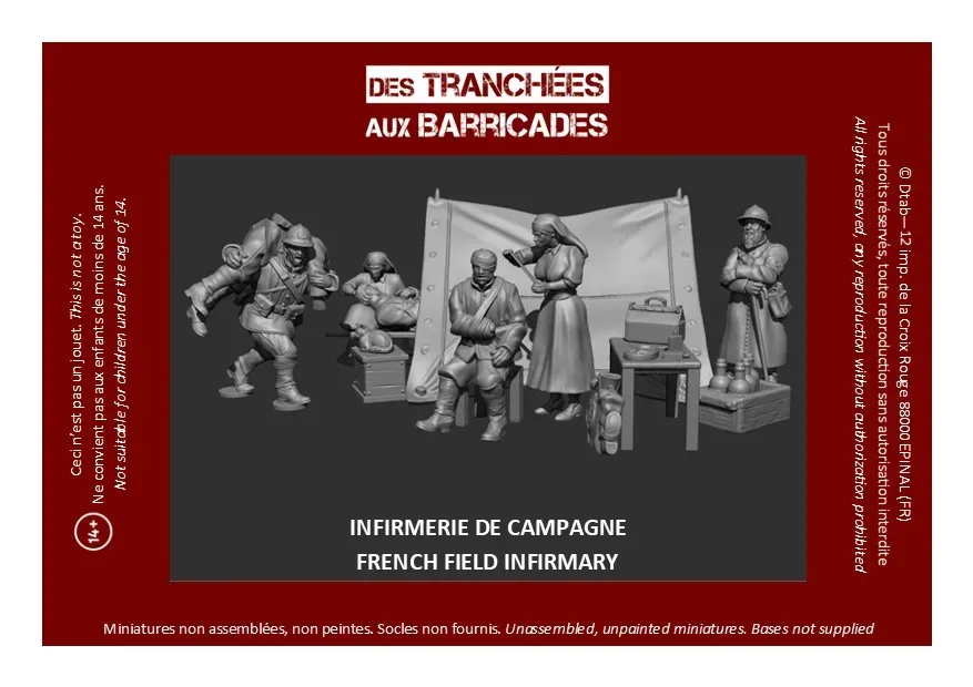 Des Tranchées aux Barricades Infirmerie campagne figurines résine 28mm