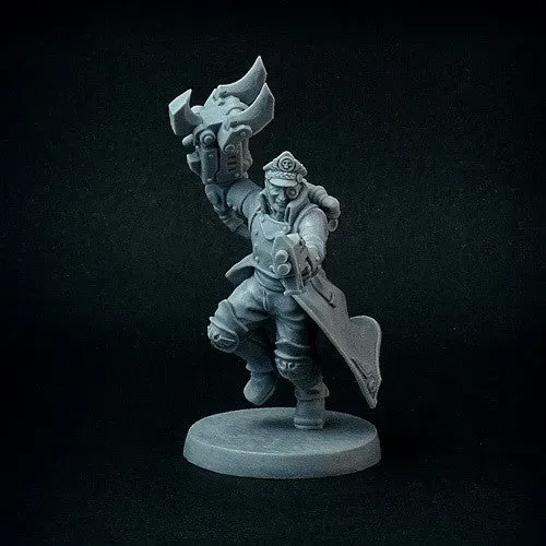 Brother Vinni Mechanized Commissar figurine résine 28 mm cyborg