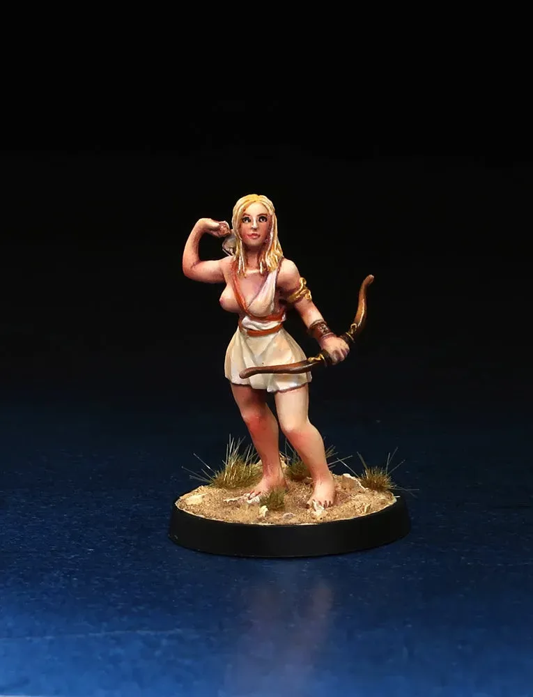 Brother Vinni Female Greek Archer figurine résine 28mm arc