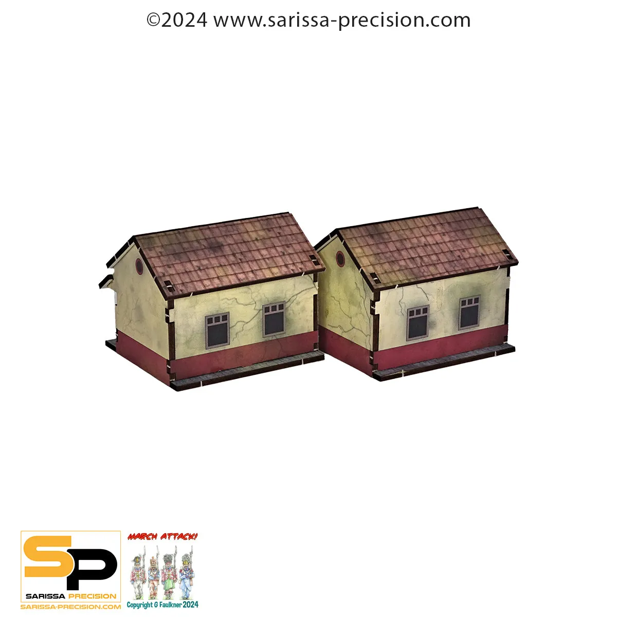 Bolt Action Hail Caesar 15mm Rome Barracks (x2) décor MDF prépeint