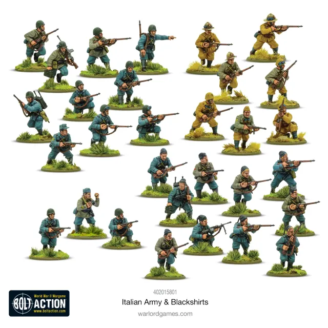 Bolt Action Italian Army & Blackshirts figurines plastique