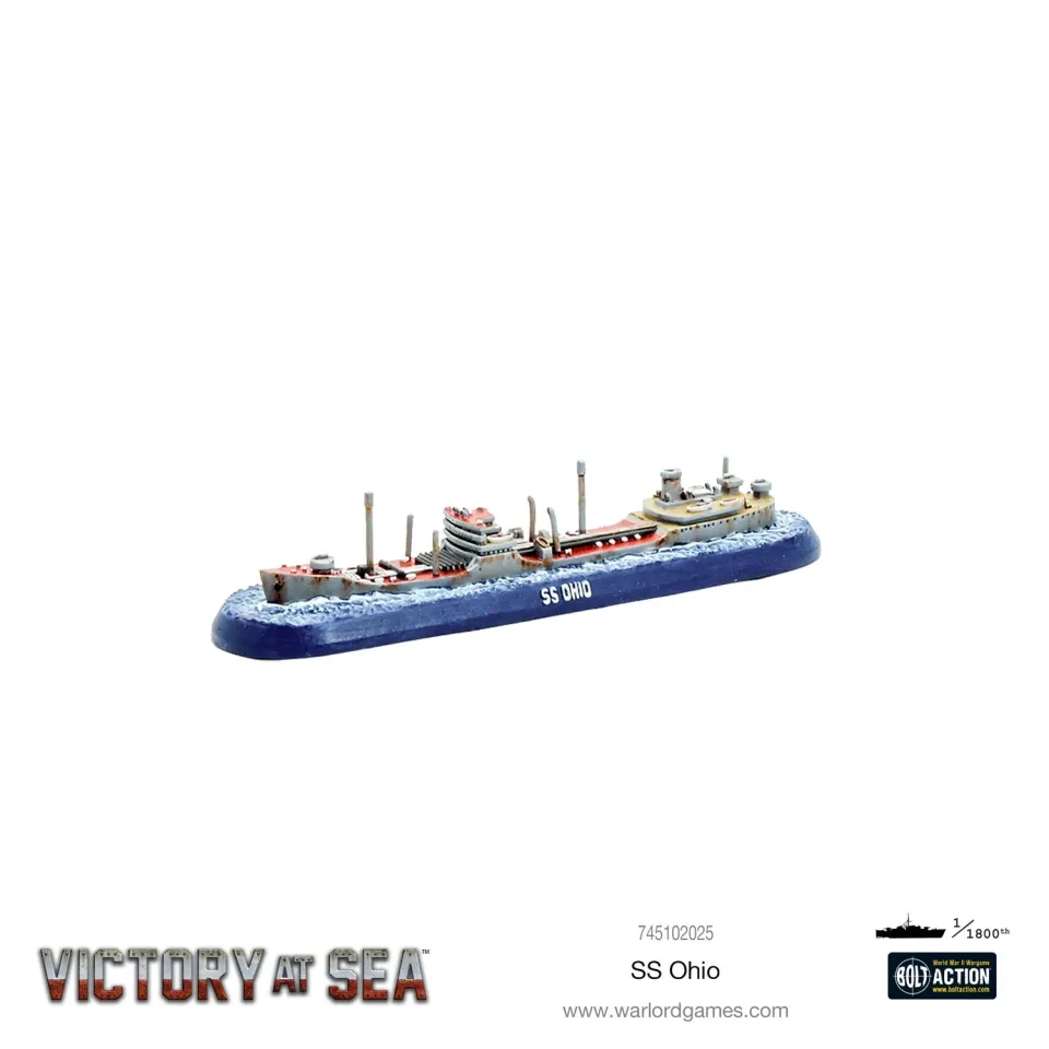 Bolt Action Victory at Sea SS Ohio tanker pétrolier en résine et métal