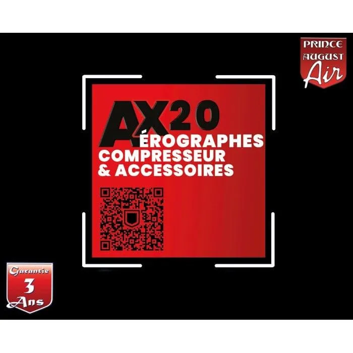 Prince August AX20 Coffret Ultimate pack aérographe complet