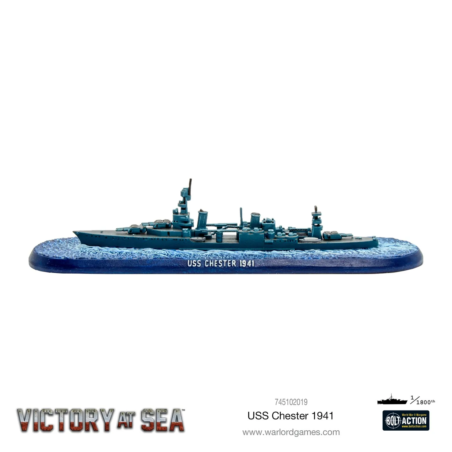 Warlord Games Victory at Sea USS Chester navire résine métal