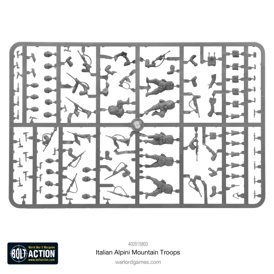 Bolt Action Italian Alpini grappe infanterie plastique