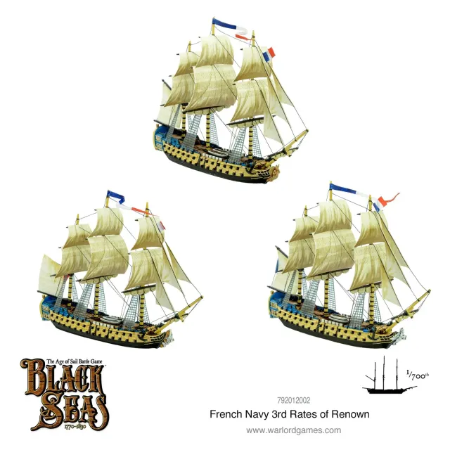Bolt Action Black Seas French Navy 3rd Rates of Renown navires plastique métal boîte