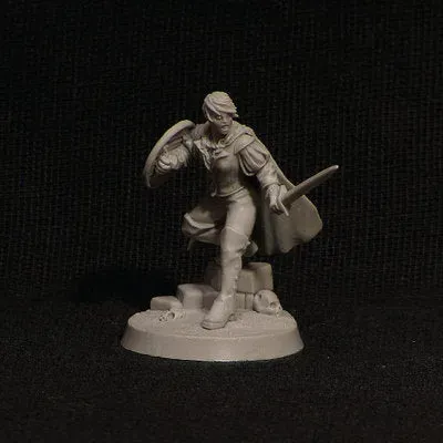 Brother Vinni Female Mercenary figurine résine 28mm aventurière