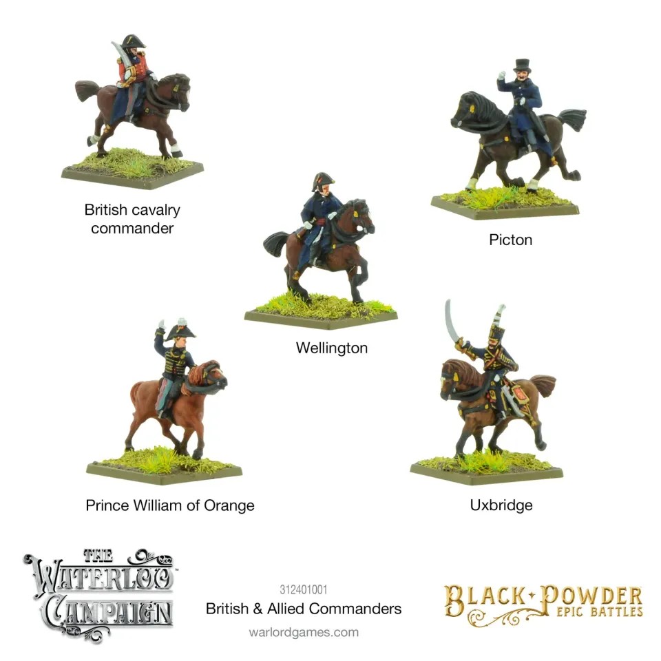 Bolt Action Black Powder Epic Battles: Napoleonic British & Allied Commanders figurines résine