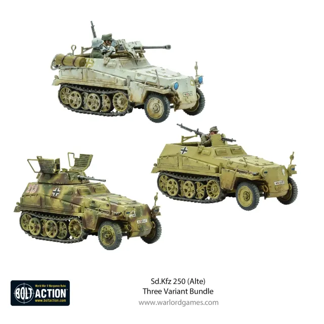 Bolt Action Sd.Kfz 250 (Alte) Three Variant Bundle maquette plastique 3 véhicules