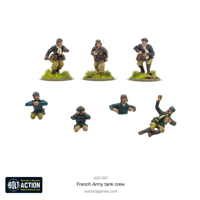 Bolt Action French Army tank crew figurines résine
