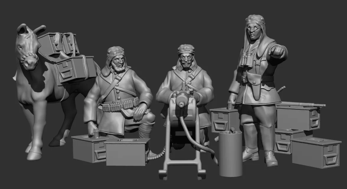 Des Tranchées aux Barricades Arabes au service des Ottomans STL 28/32 mm