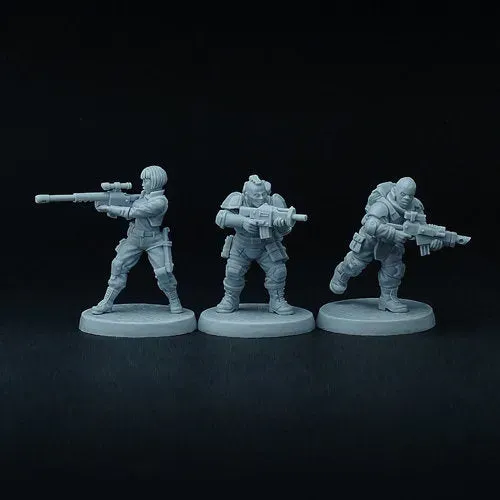 Brother Vinni Sci-Fi Soldiers miniature résine lot de 3 28mm