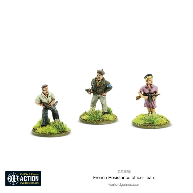 Bolt Action French Resistance Officer team figurines métal équipe commandement