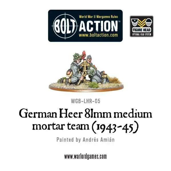 Bolt Action Bolt Action German Heer 81mm medium mortar team mortier métal