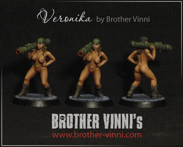 BROTHER VINNI Female Soldier figurine résine 28 mm lance-grenades