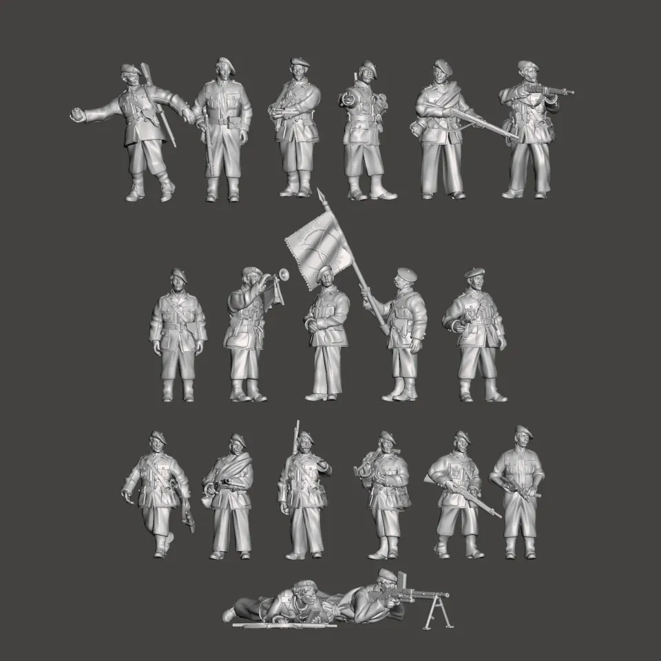 DES TRANCHEES AUX BARRICADES MILICE FRANCAISE figurines 28 mm résine