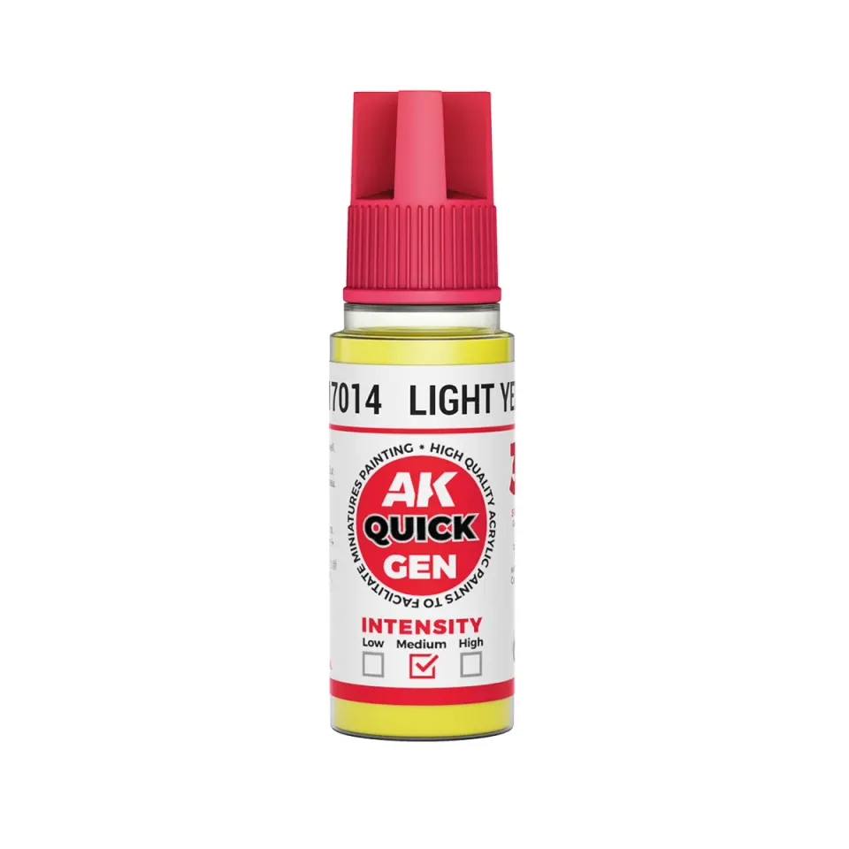 Bolt Action AK Interactive QuickGen LIGHT YELLOW 18 ml peinture acrylique jaune