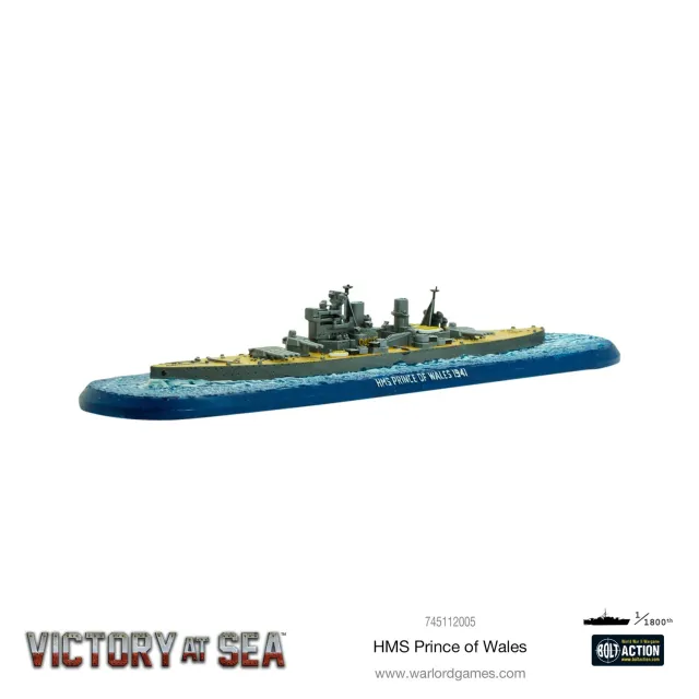 Bolt Action Victory at Sea HMS Prince of Wales cuirassé résine métal
