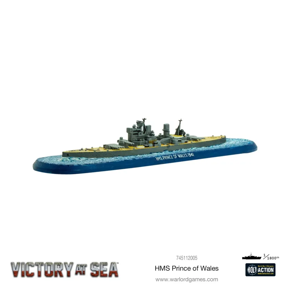 Bolt Action Victory at Sea HMS Prince of Wales cuirassé résine métal