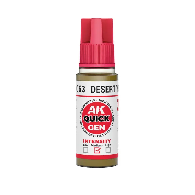 AK Interactive QuickGen DESERT YELLOW peinture acrylique 18 ml contrastée