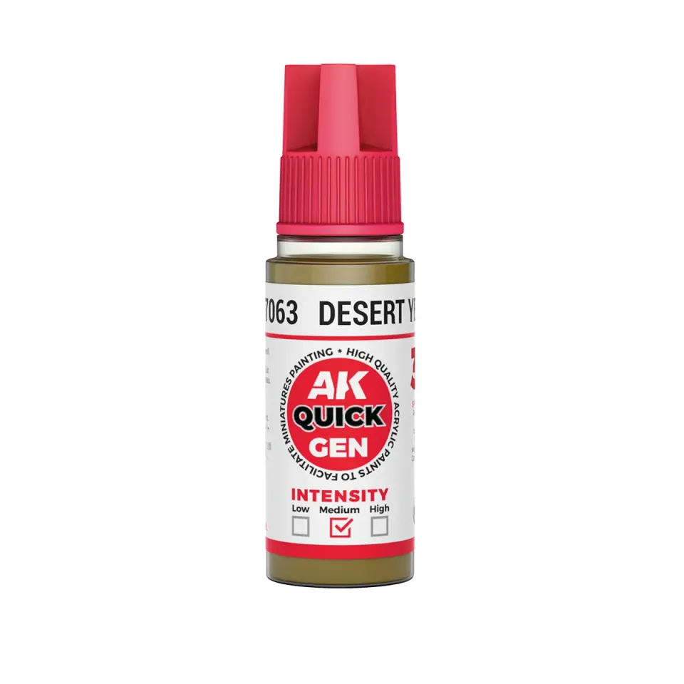 AK Interactive QuickGen DESERT YELLOW peinture acrylique 18 ml contrastée