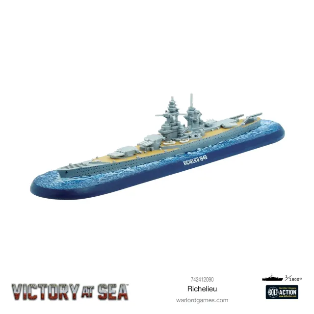 Bolt Action Victory at Sea Richelieu cuirassé miniature français