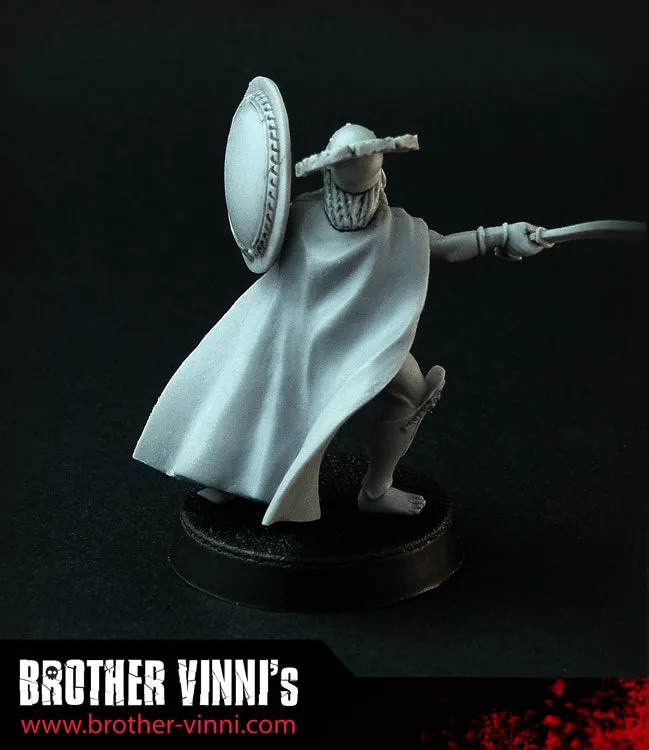 Brother Vinni Greek Hoplite Officer figurine résine 28mm cape