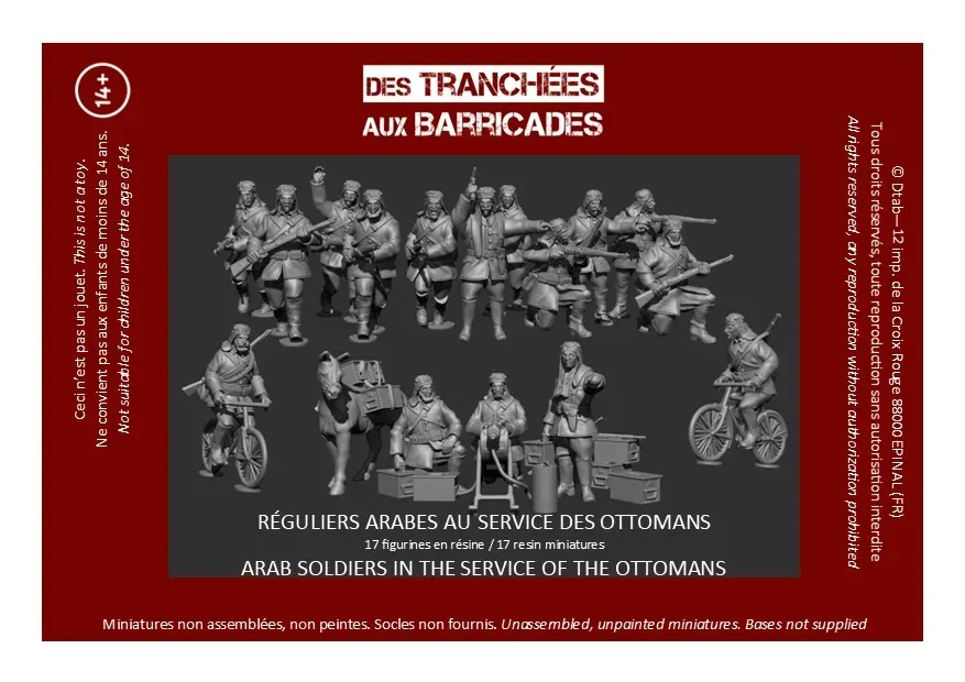 Des Tranchées aux Barricades Réguliers arabes Ottomans résine 28mm