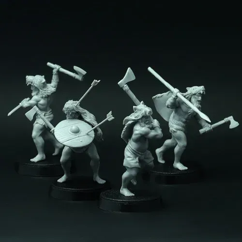 Brother Vinni Viking Berserk Ulfhednar figurine résine 28mm lot de 4
