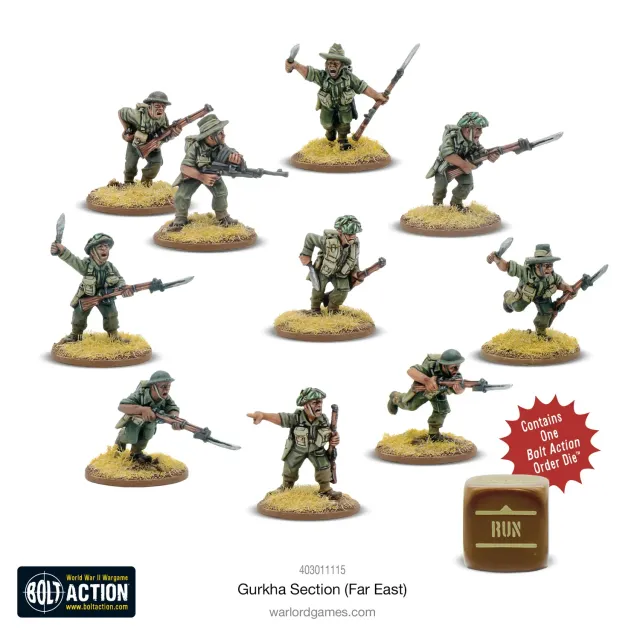 Bolt Action Gurkha Section figurines Extrême-Orient
