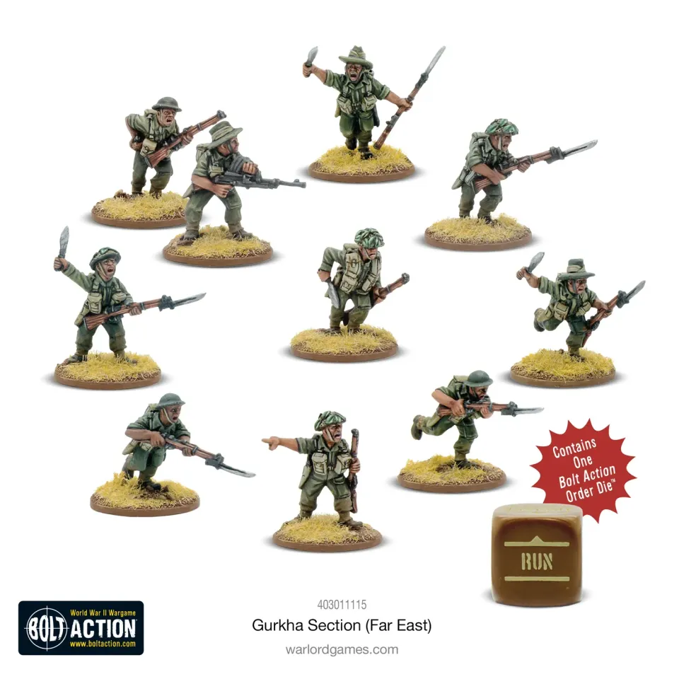 Bolt Action Gurkha Section figurines Extrême-Orient