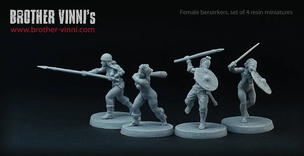 Brother Vinni Female Berserkers figurines résine 28mm x4