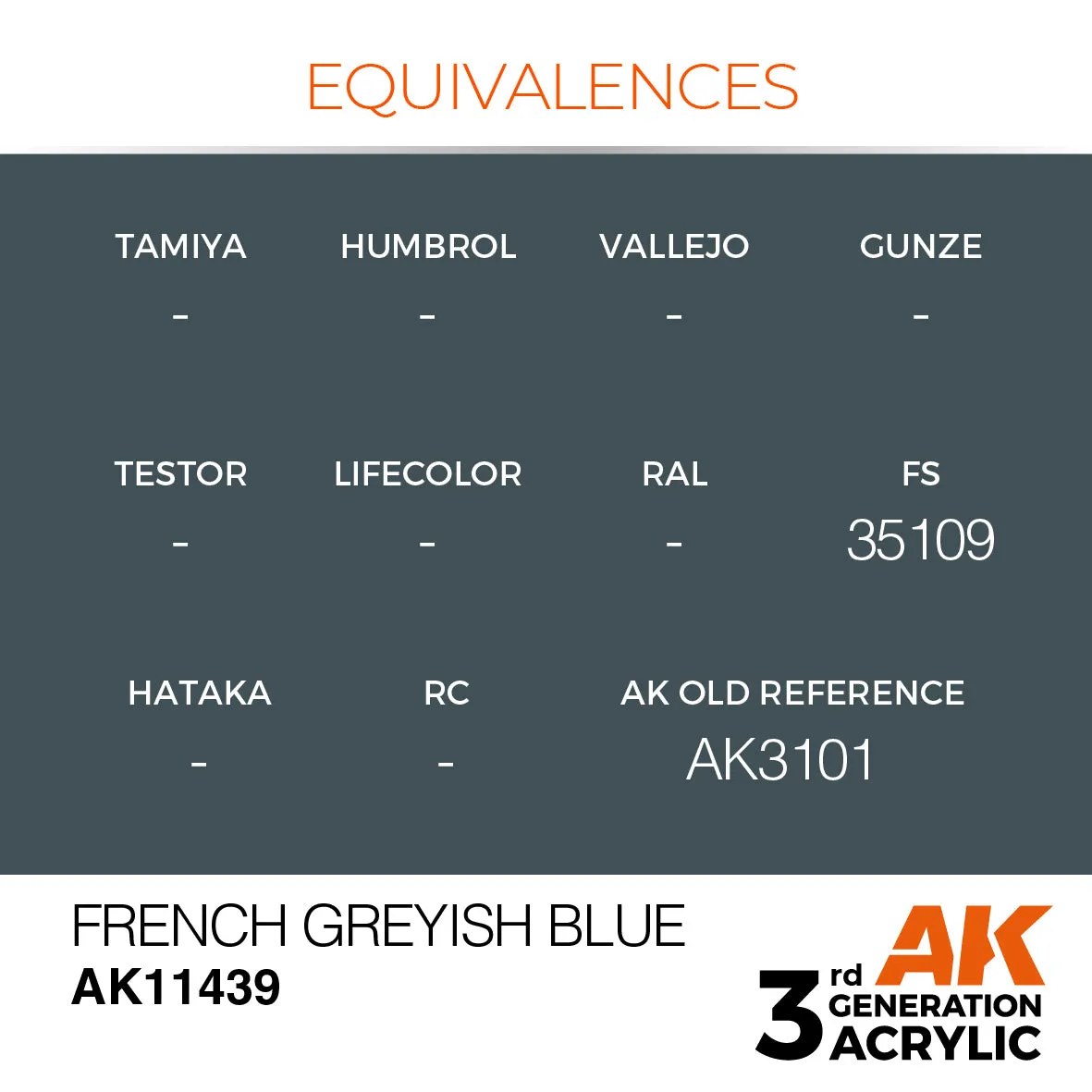 AK Interactive 3Gen French Greyish Blue peinture 17 ml gris bleu
