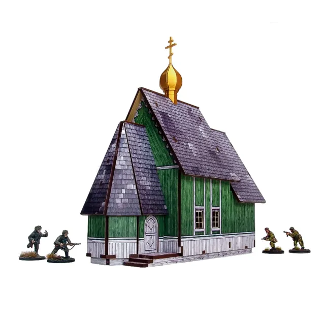 Bolt Action WW2 Ostfront Village Tserkov église prépeinte 28-30 mm