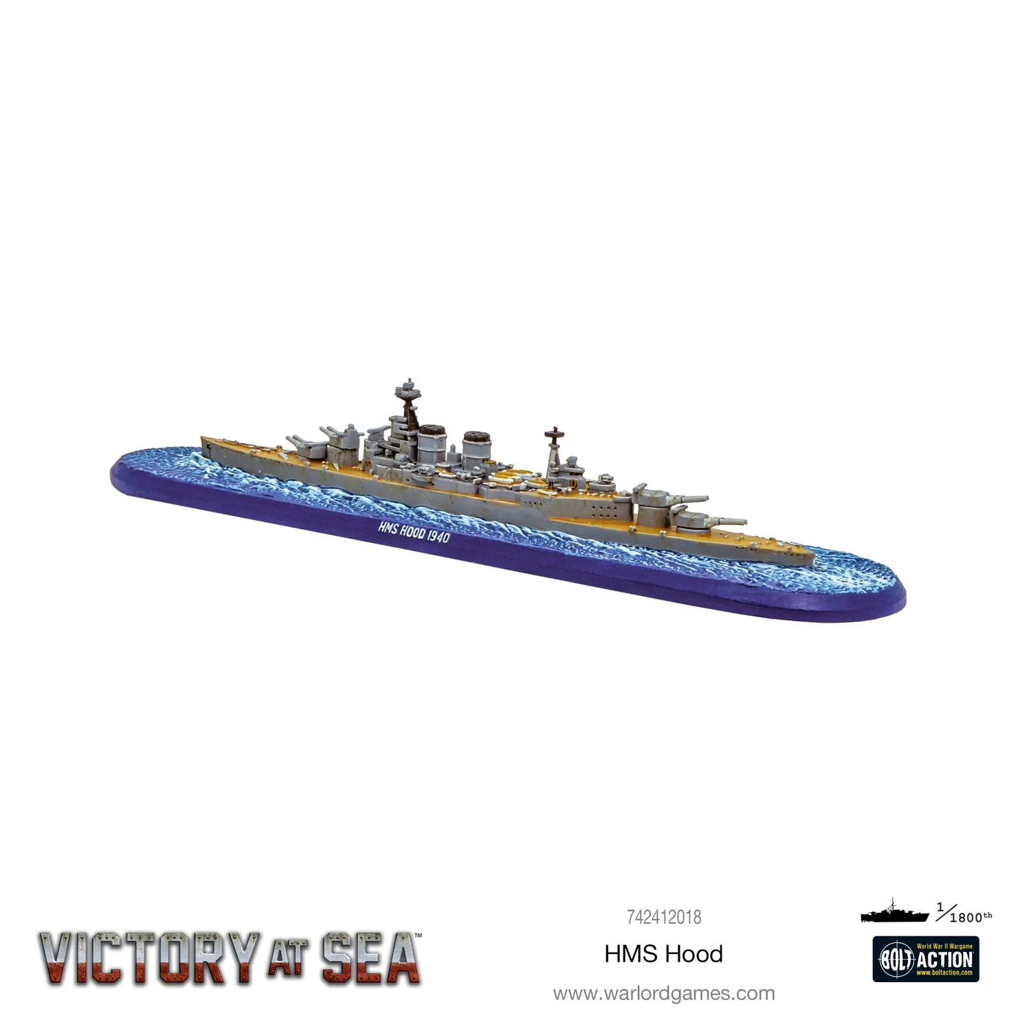Victory at Sea HMS Hood cuirassé Royal Navy résine