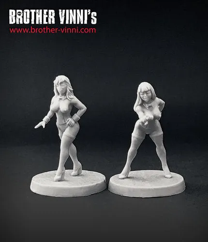 Brother Vinni Bunny Girls 02 figurines 28mm x2 nues