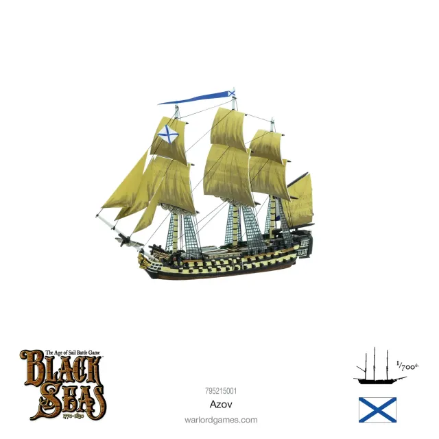 Warlord Games Black Seas Azov vaisseau 74 canons résine