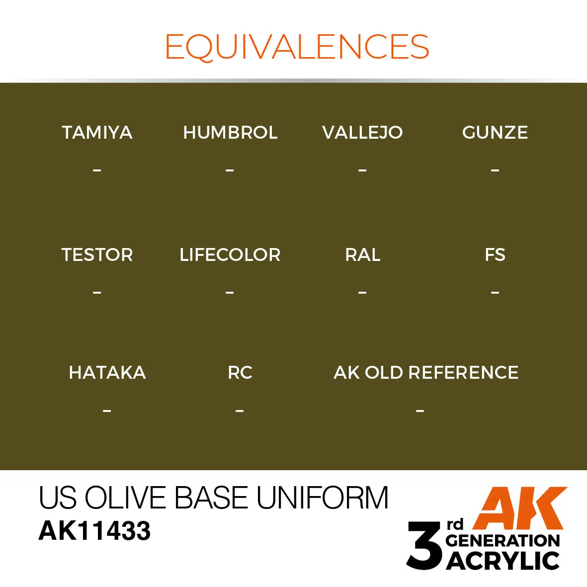 AK Interactive 3Gen US Olive Base Uniform peinture 17ml