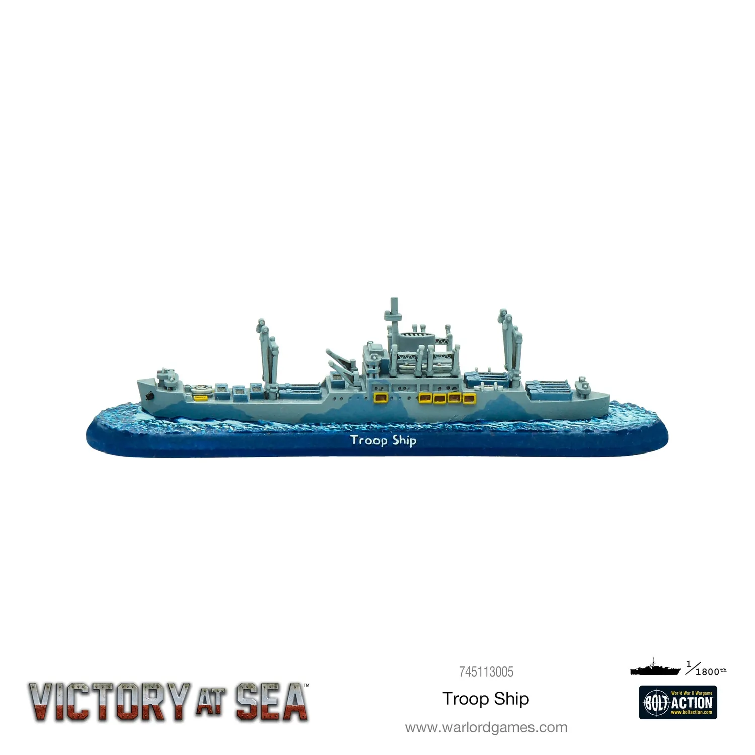 Bolt Action Victory at Sea Troop Ship bateau résine métal