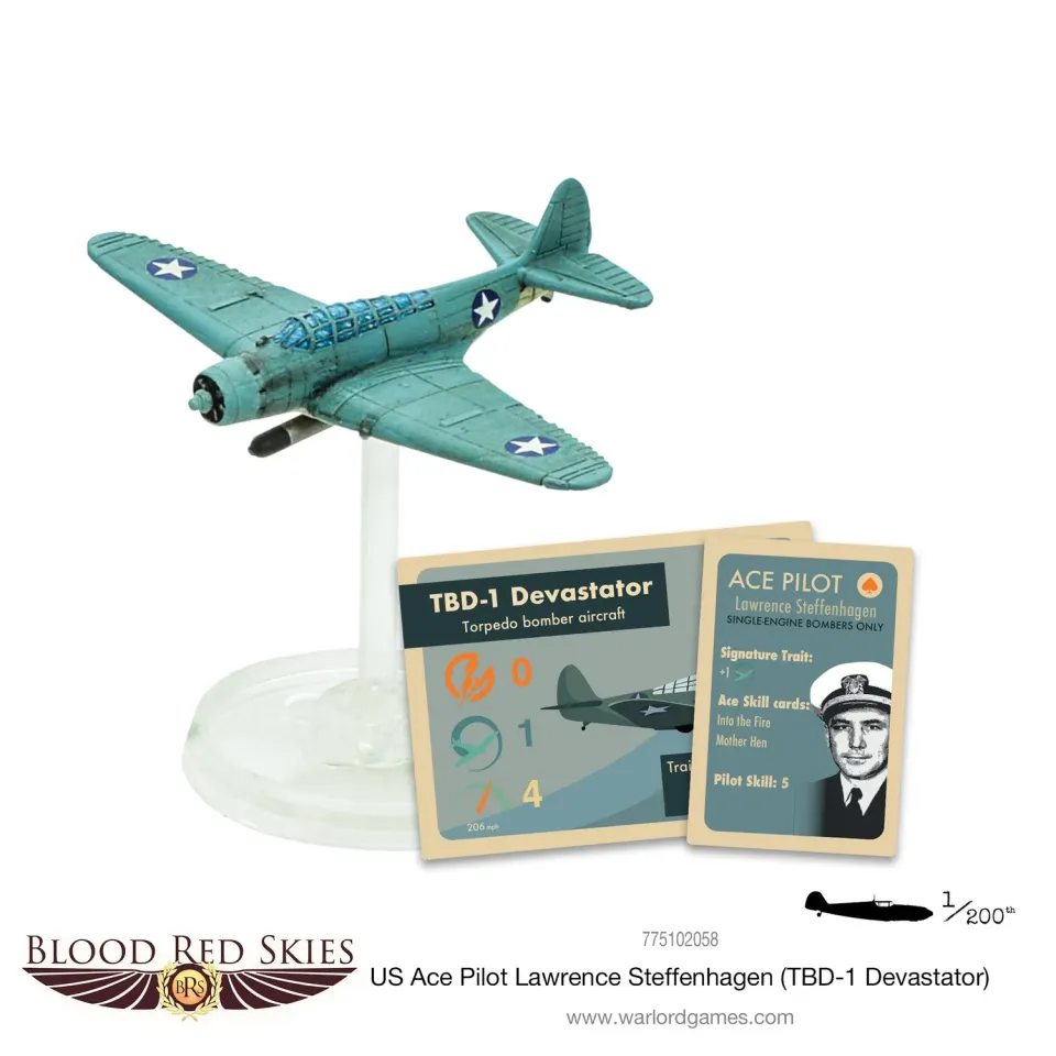 Bolt Action Blood Red Skies Steffenhagen figurine avion Devastator résine