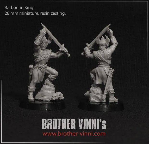Brother Vinni barbare homme figurine résine 28mm fantasy