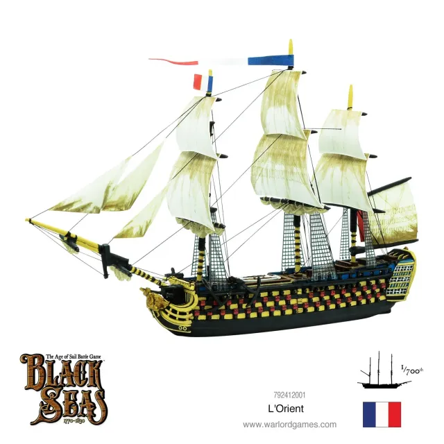 Bolt Action Black Seas L'Orient navire miniature 118 canons