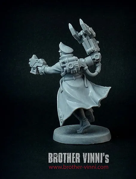 Brother Vinni Mechanized Commissar figurine résine 28 mm cyborg
