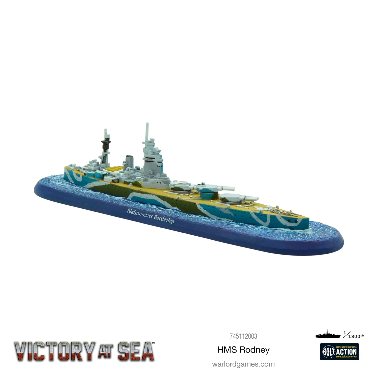 Victory at Sea HMS Rodney navire résine métal